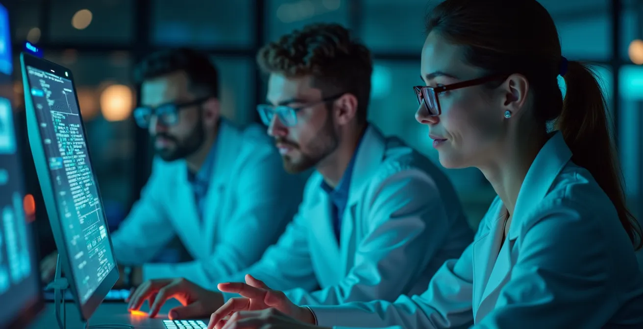Konzeptbild einer geheimen Innovationseinheit mit Fokus auf Zusammenarbeit und Schutz vor internen Widerständen