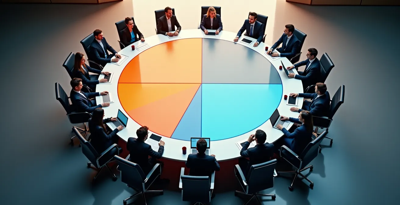 Visualisierung eines Team-Rotationssystems für die 4-Tage-Woche, die eine 5-Tage-Erreichbarkeit sicherstellt.