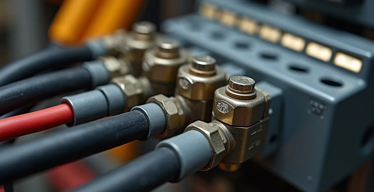 Professionelle Elektroinstallation für Saunaofen mit Sicherungskasten und Verkabelung