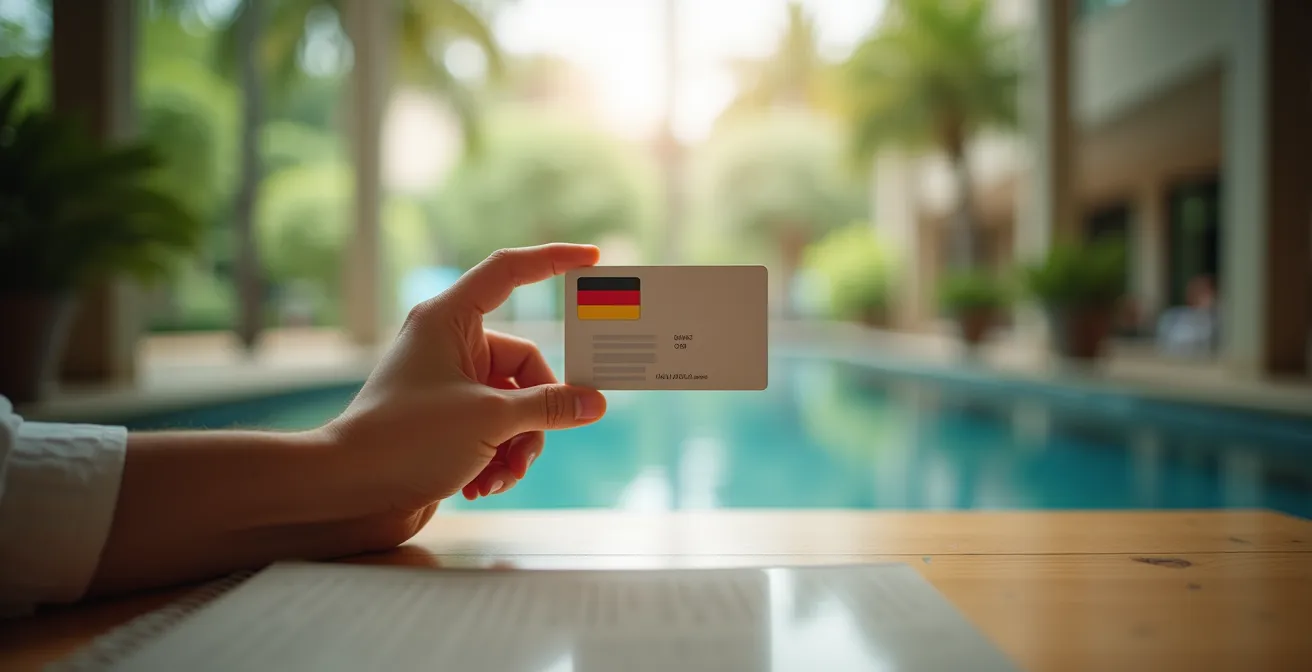 Konzept der Anwartschaftsversicherung für deutsche digitale Nomaden visualisiert