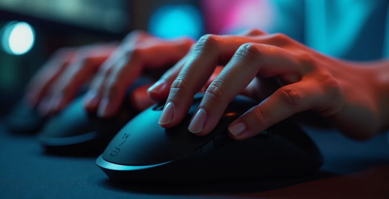 Nahaufnahme von Händen beim E-Sport-Reaktionstraining mit Lichtsensoren