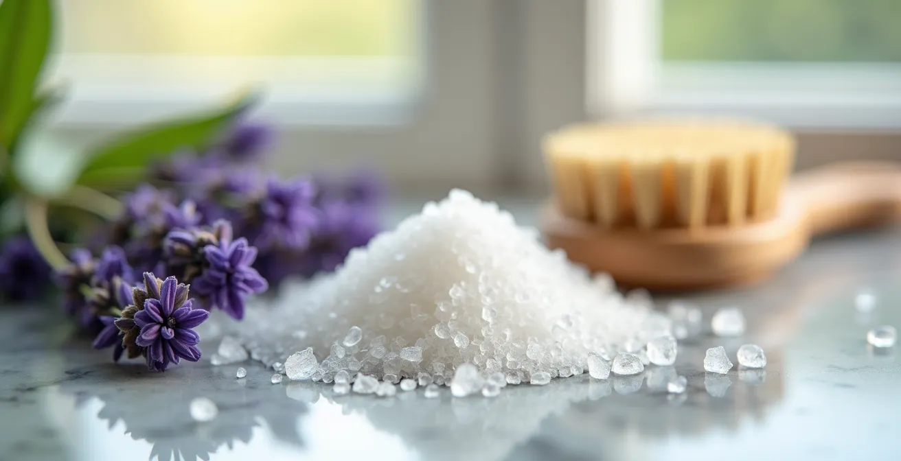 Badezimmer als Home-Spa mit natürlichen Elementen und entspannender Atmosphäre