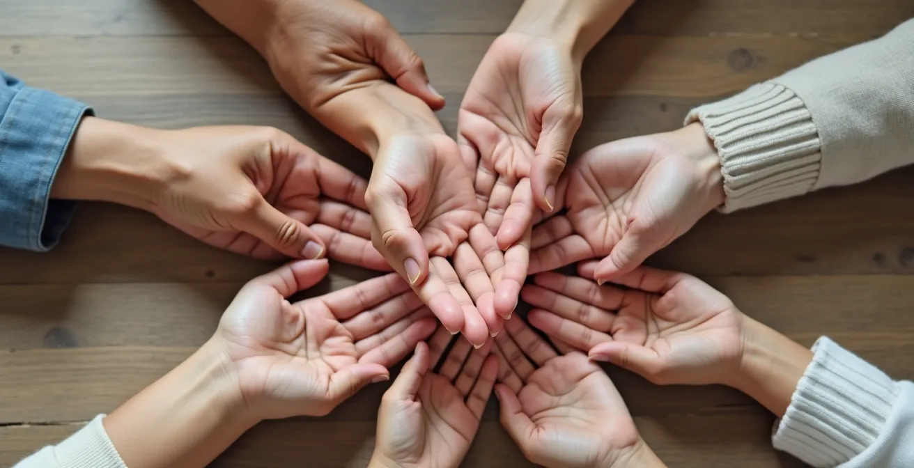 Hände verschiedener Kulturen zeigen unterschiedliche Begrüßungsgesten