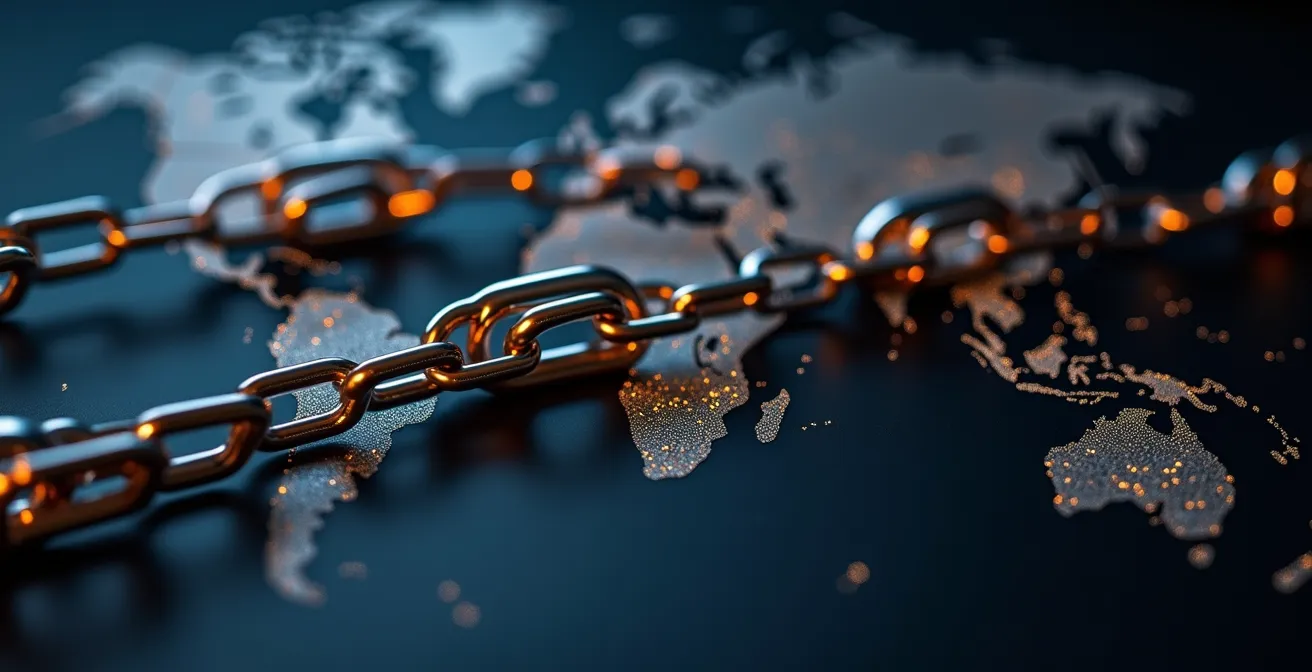 Visualisierung einer diversifizierten Lieferkette zwischen Asien und Osteuropa