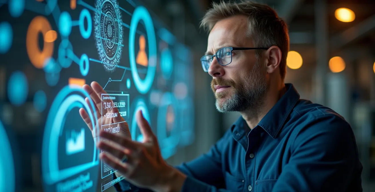 Kontrollraum mit Echtzeitüberwachung von Produktionsanlagen