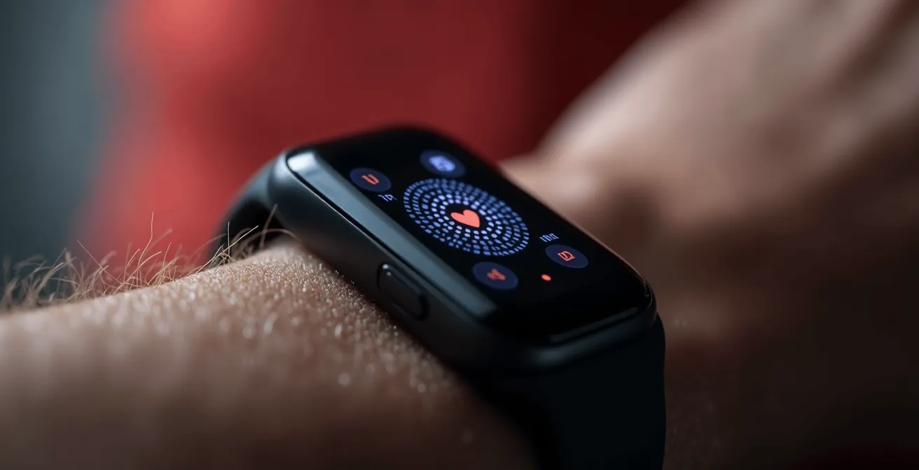 Makroaufnahme von Gesundheitstracking durch moderne Wearables