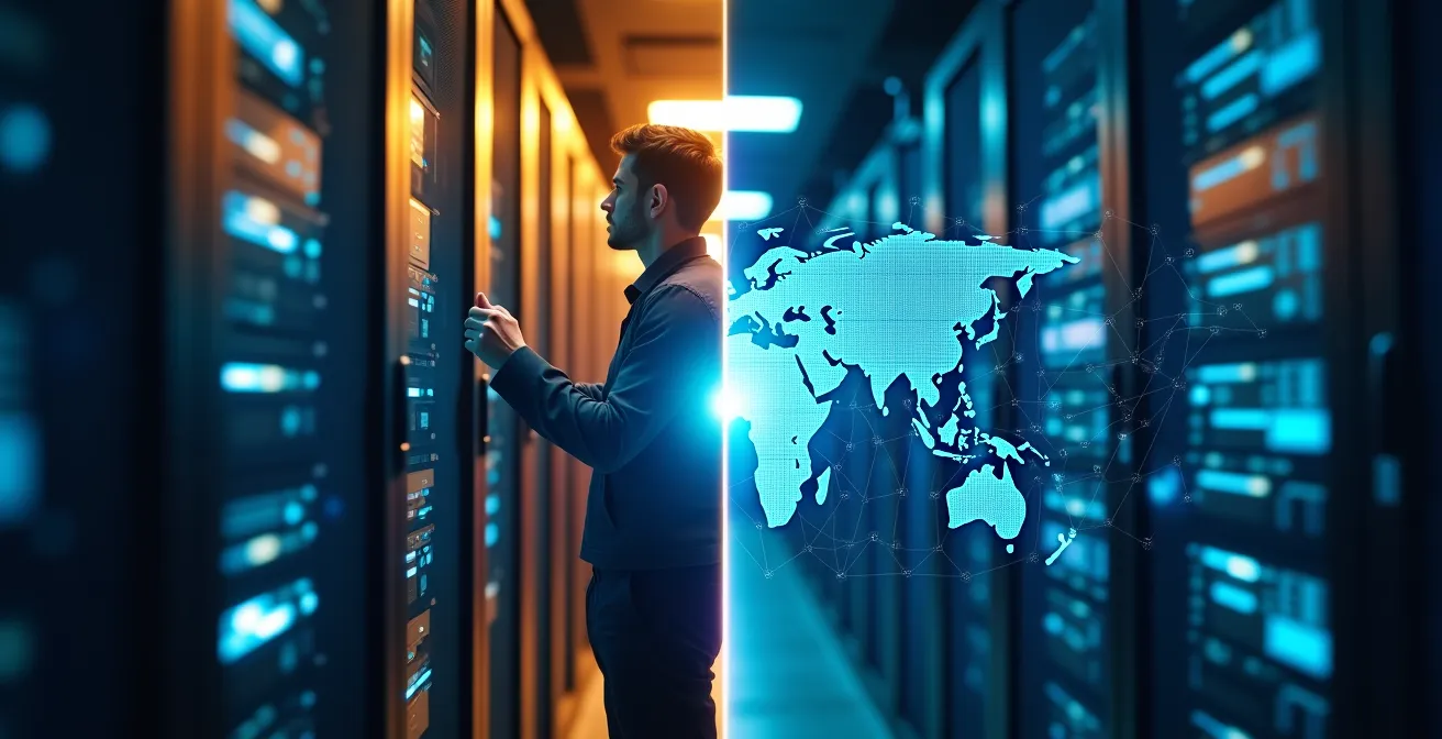 Vergleich zwischen souveräner deutscher Cloud-Infrastruktur und globalen Hyperscaler-Rechenzentren