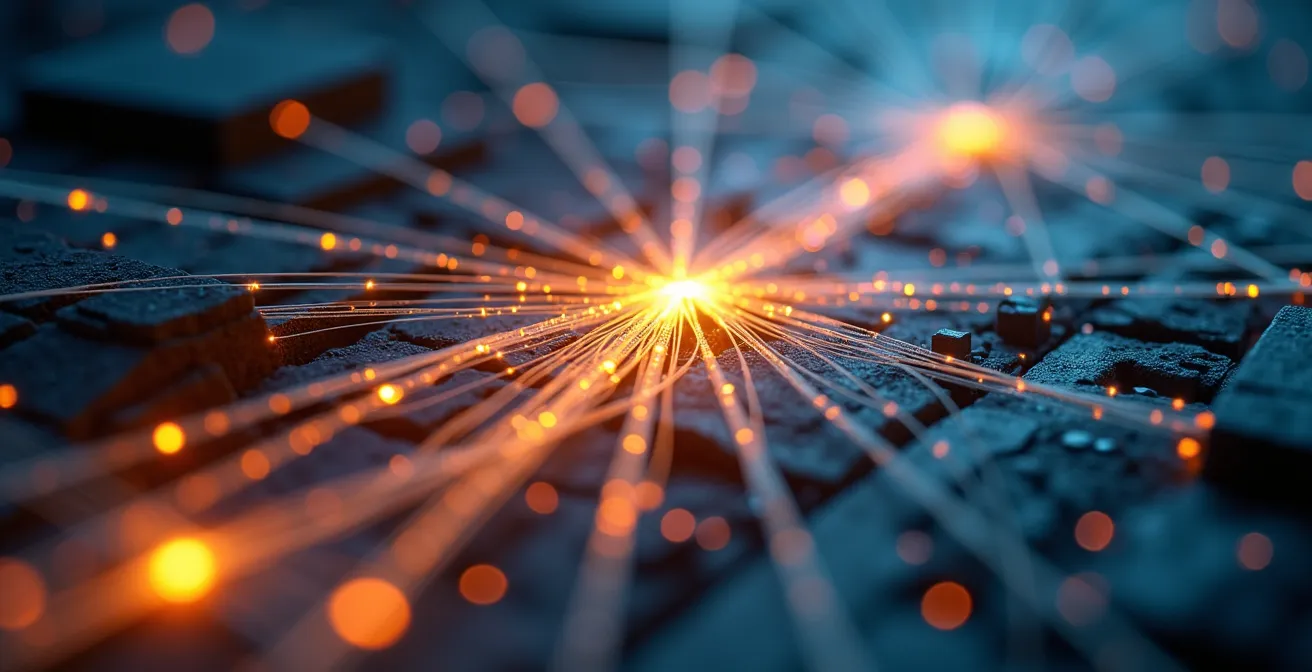 Abstrakte Darstellung vernetzter Systeme und deren Einfluss